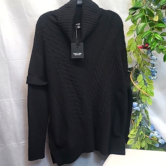 Women's Simply Vera Vera Wang Traveling Cable-Knit Poncho Sweater - Picture 2 of 13